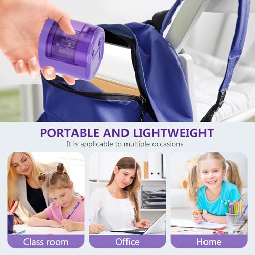 Electric Pencil Sharpener, Double Hole (Purple) - color: Purple