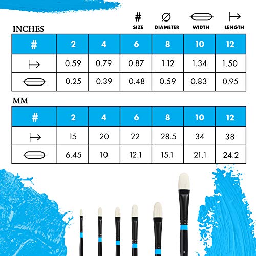Princeton Aspen Filbert Brush, Synthetic, Long Handle, Size 12, 1 Count - color: Black, size: Size 12
