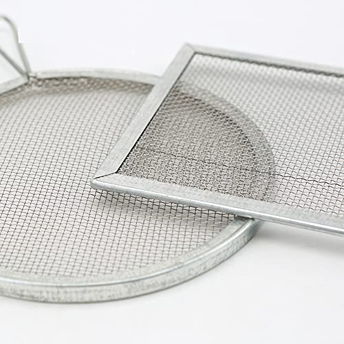 2Pcs Stainless Steel Ceramic Glaze Filter Mesh Glaze Mud Glaze Mud Strainer Sieves Pottery Tool for Clay Pottery Art Supplies, Round and Rectangle