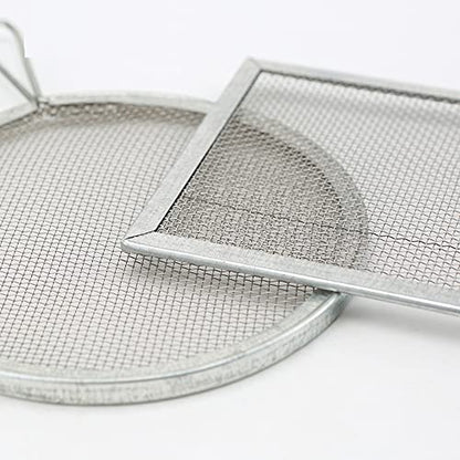 2Pcs Stainless Steel Ceramic Glaze Filter Mesh Glaze Mud Glaze Mud Strainer Sieves Pottery Tool for Clay Pottery Art Supplies, Round and Rectangle