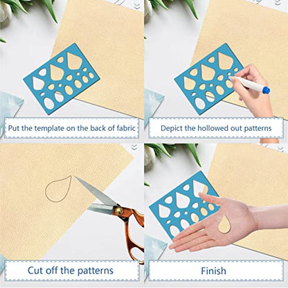 GORGECRAFT 2 Styles Leather Earrings Making Jewelry Shape Template Teardrops Reusable Plastic Cutouts Cutting Stencil Lapidary Templates for Tear Drop Bracelets Making Jewelry DIY Crafts 5”x3.5” - style: Art Deco