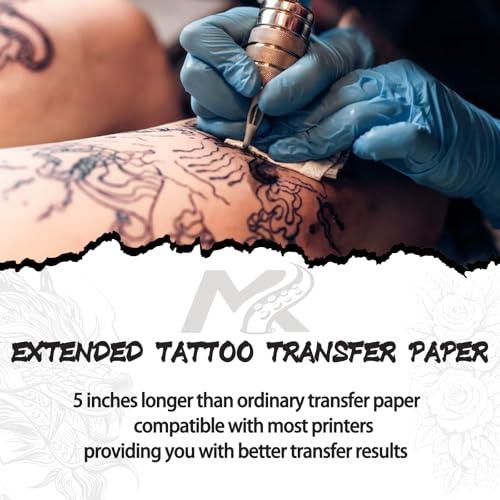Tattoo Transfer Paper,100 Sheets Premium Tattoo Stencil Paper for Tattooing，4 Layers 8.5" X 16.5"
