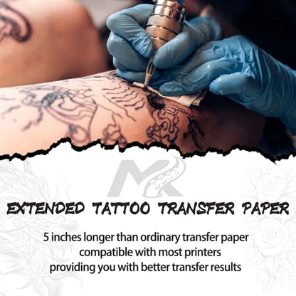 Tattoo Transfer Paper,100 Sheets Premium Tattoo Stencil Paper for Tattooing，4 Layers 8.5" X 16.5"