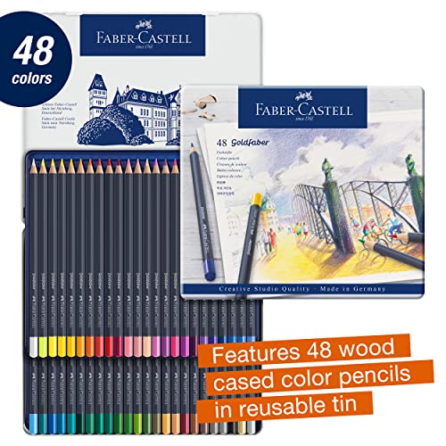 Faber-Castell Creative Studio Goldfaber Color Pencils - Tin of 48 - size: 1 Count (Pack of 48)