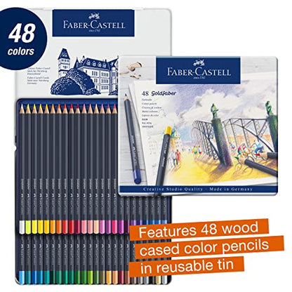 Faber-Castell Creative Studio Goldfaber Color Pencils - Tin of 48 - size: 1 Count (Pack of 48)
