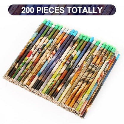 Kolewo4ever 200 Pieces Animal Pencils Galaxy Sky Pencils Alpaca Tiger Flamingo Natural Animal Pencils for Teachers Classrooms Reward Party Supplie School,Learning Activities (200)