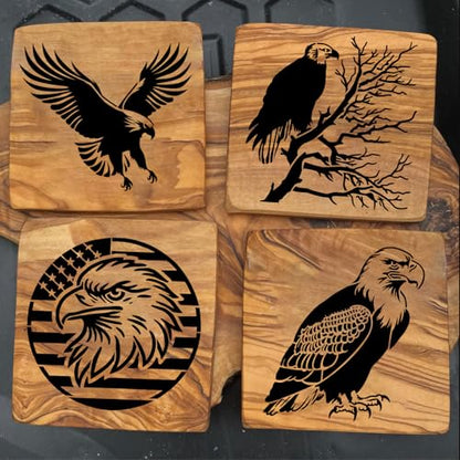 Eagle Stencil 6" Eagle Stencils for Painting Wood Burning Stencils | Reusable Animal Wildlife Stencil for Painting on Wall Fabrics DIY Crafts - style: Eagle