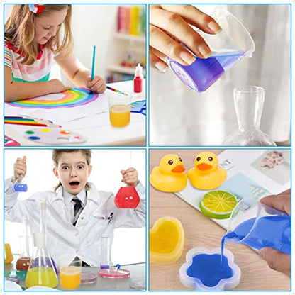 30 Pack 250 ML Plastic Graduated Beakers with Pour Spout | Embossed Scale, Clear Body, and Dripless Spout for Epoxy Resin, Paint, Science Lab, Kitchen Mixing, and Measuring - size: 250ML