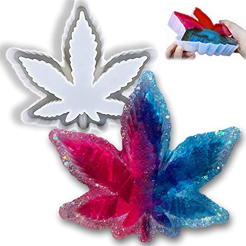 Ashtray Mold for Resin, Large Leaf Silicone Mold for Epoxy Resin, Maple Leaf Rolling Tray for Jewelry Storage Box, DIY Craft Gift, Home Decoration - size: Maple