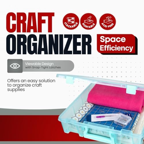 ArtBin 6955AA Super Satchel 1-Compartment Box, Art & Craft Organizer, 1-Pack, Translucent Aqua - color: Aqua