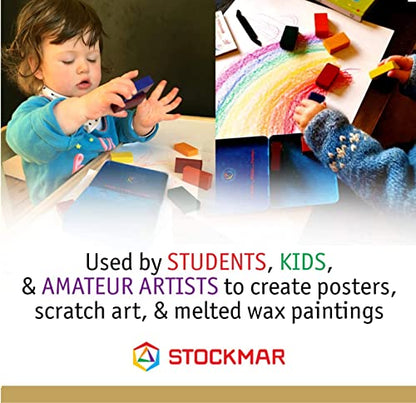 Stockmar Beeswax Stick Crayons – Set of 16 Artist-Grade Drawing Media, Non-Toxic Beeswax Crayons for Art Projects, Crafting, Walforf Art Supplies, Creative Drawing, Includes Storage Tin