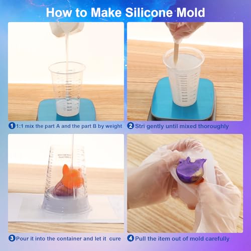CHANGTIKEJI Silicone Mold Making Kit 84oz 10A Elastic Liquid Silica Gel,Translucent Fast Cure Platinum Silicone Rubber for Silicone Molds,3D Molds,Resin Molds - size: 84 OZ