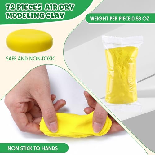 VioraWhite 72 Pcs 38oz Air Dry Clay Bulk Modeling Clay,Green and Yellow - color: Green and Yellow