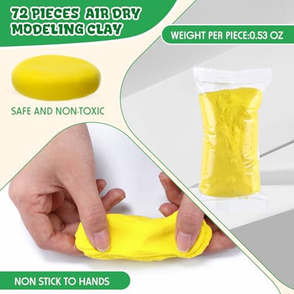VioraWhite 72 Pcs 38oz Air Dry Clay Bulk Modeling Clay,Green and Yellow - color: Green and Yellow