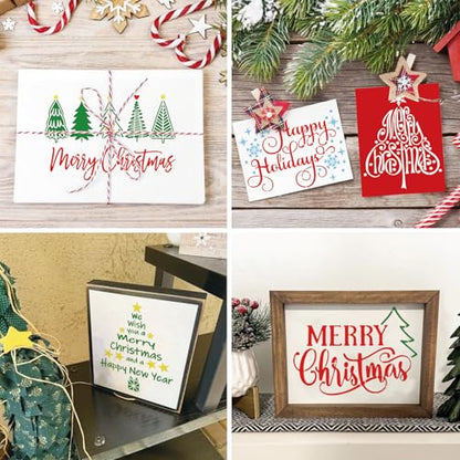 yhslmh Christmas Stencils for Painting on Wood Small Reusable Large Merry Christmas Tree Stencils for Crafts Door Hanger Home Canvas Wall Holiday (14Pcs Christmas), white - style: 14Pcs Christmas