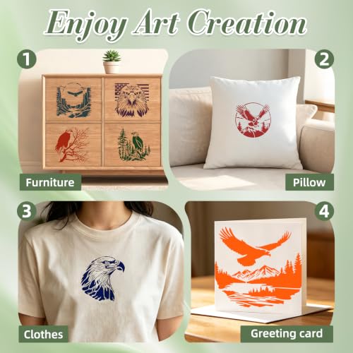 Eagle Stencils for Crafts Reusable 16Pcs Stencils(6X6 Inch) - color: Eagle 2