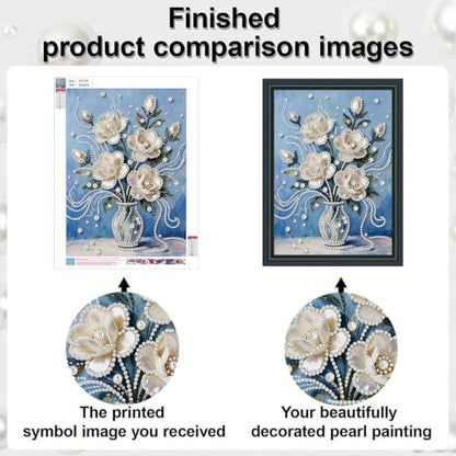 2 Pack Vase Flower Diamond Art Pearl Painting Kits for Adults (12×16 inch) - color: WYZ188+WYZ189
