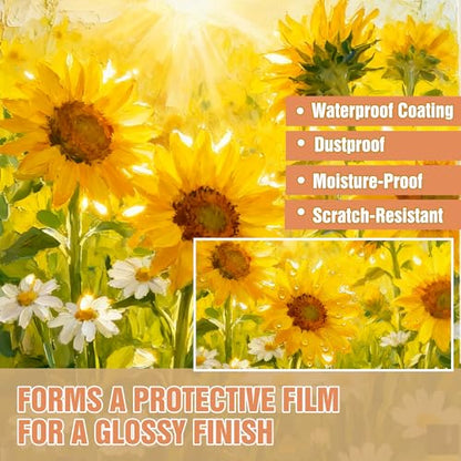 Gloss Acrylic Varnish with Pump, High Gloss Clear Sealer for Acrylic Paintings, Quick-Dry Water-Based Non-Toxic, UV & Yellowing Protection, Multi-Surface with Bonus Brush (250 ml) - size: 250 ml