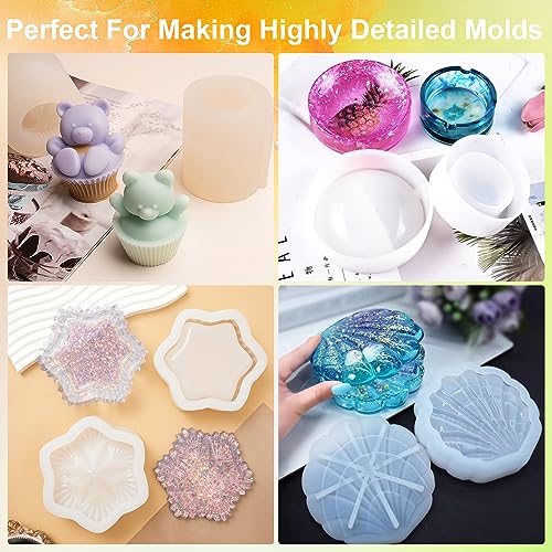 Silicone Mold Making Kit, 48oz 10A Elastic Liquid Silicone for Casting Resin molds and Candle & Soap Mold,Fast Cure Translucent Platinum Silicone Rubber - size: 48 OZ