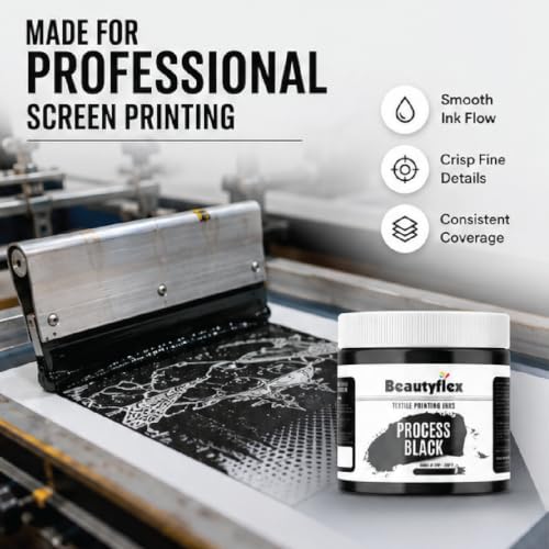 Process Black Screen Printing Ink 16 oz Pint, Plastisol Ink - color: Process Black, size: 16 fl oz