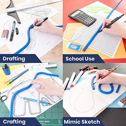 Pacific Arc Flexible Curve 24" with Inking Edge, For Drawing, Pattern making, Engineering, Stencil making - size: 24 Inch