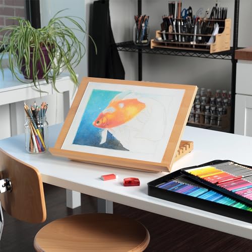 SoHo Urban Artist 12x16 Adjustable Portable Drawing Board Stand Easel, 5 Positions, Natural Beechwood Finish - size: 12x16"