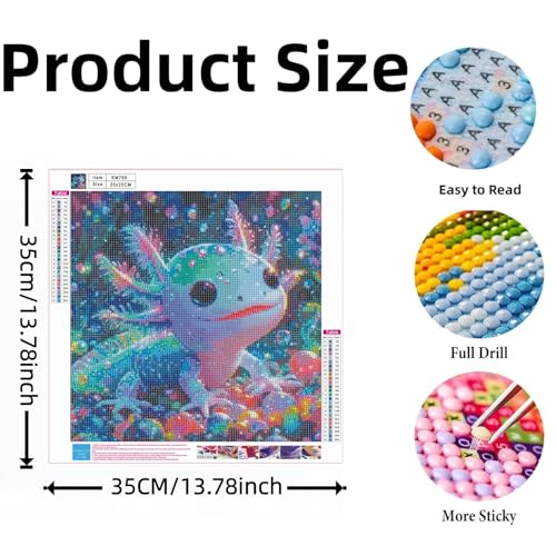 Diamond Painting Kits for Adults, Colorful Glittering Axolotl Diamond Art - color: KM769-1