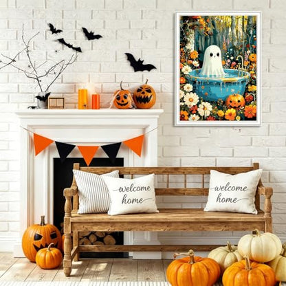 bleihum Halloween Paint by Numbers Kit for Adults Ghost 16x20inch - color: MT23068-US