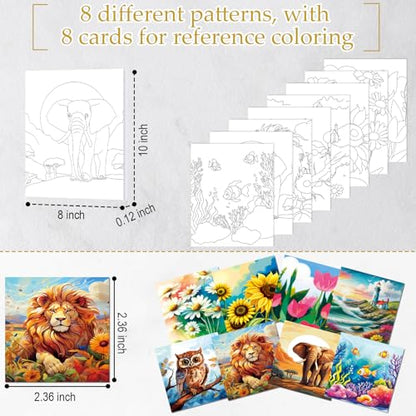 Cholemy 36 Pcs Paint and Sip Kit Gift for Adults 8''x10'',Plants Animals | Pre Drawn Canvas, Painting DIY Afro Acrylic Painting Kit, Wood Easel Brushes, Date Night Bulk, Summer Halloween Party - style: Plants Animals