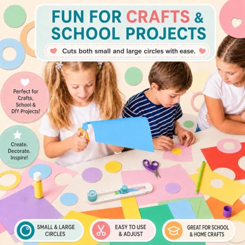 Circle Cutters For Crafts,Scrapbooking, Card Making, Art And Diy Crafts