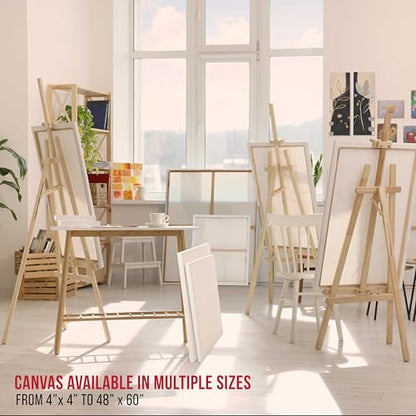 U.S. Art Supply Large Stretched Canvas for Painting 18x36 inch Gallery Depth 1-1/2" Thick, 2-Pack - 12oz Acrylic Gesso Triple Primed, Professional Artist Quality, 100% Cotton - Oil, Pouring Paint - size: 18" x 36"