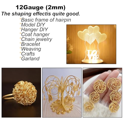 12 Gauge(2mm) Aluminum Wire 35 Yards Anodized Metal Wire for Bonsai Armature Crafting Sculpting Jewelry Craft Making Beading Floral (Green, 12 Gauge) - color: Green