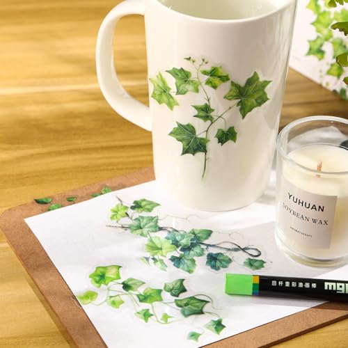 120 Pcs Botanical Leaf PET Stickers for Scrapbook Journaling | Transparent plant ephemera for junk journals, planners, collage, card making, and DIY crafts - color: Leaf Whisper