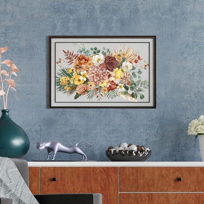 Joeyan Boho Flower Bouquets Rub On Transfers for Furniture and Crafts, 2 Large Flower Design Sheets 12''x18'', DIY Home Decal on Wood Glass Metal Canvas Porcelain Paper Plastic, Champagne Season - style: Boho Flower Bouquets