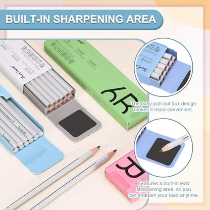 PATIKIL 2B Graphite Pencils for Drawing, 12Pcs Sketching Pencils Wood Supplies Set Break-Resistant Lead with Built-in Sharpening Area for Painting Sketching Artist Design - style: 2B