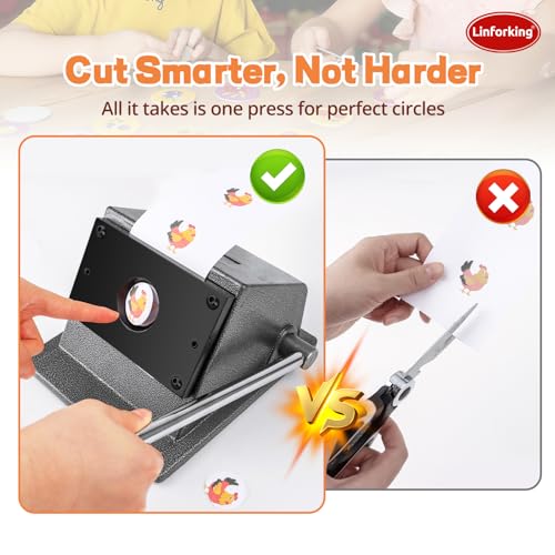 35mm (1.38") Circle Punch for 25mm (1") Buttons & Badges,Circle Cutter | Button Paper Cutter Graphic Punch Die Cutter | Heavy-Duty Round Paper Cutter for Professional Button Making, Badges & Crafts