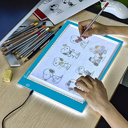 XIAOSTAR Light Box Drawing Pad, 12000 Lux LED Tracing Board A4, USB Powered (Not Rechargeable) PMMA Panel, Adjustable Brightness for Diamond Painting, Sketching, Animation, X-Ray–Includes Accessories | for Artists,Animation Drawing,Sketching,Animation,X-r