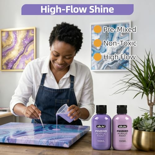 Colorful Purple Series Acrylic Pouring Paint Set, 4 Colors, 3.34 oz Art Kit - color: Purple Color