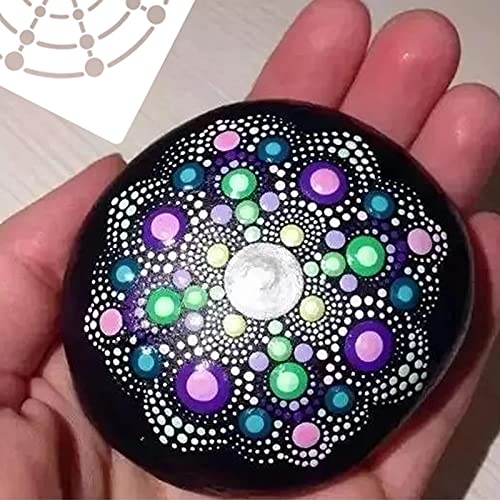 4Pcs Mandala Dot Painting Stencils - 8/12/16/20 Segment Creative Mandala Templates Stone Stencils for Reusable Drawing on Wood, Wall, Floor, Tile, Fabric DIY Art Projects
