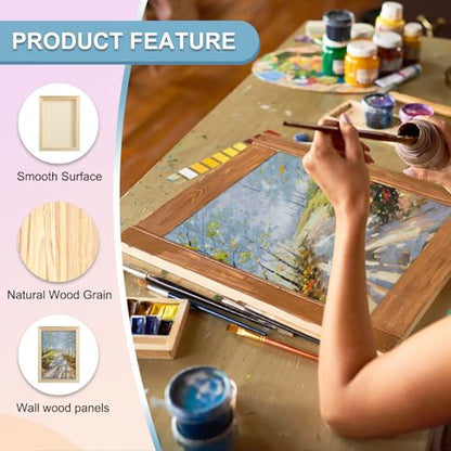 MECCANIXITY 6 Pack Wood Canvas Boards, 6x8 Inch Art Canvases Square Unfinished Wood Panel for Painting, Crafts, DIY Projects, Pouring Art - size: 6x8 Inch