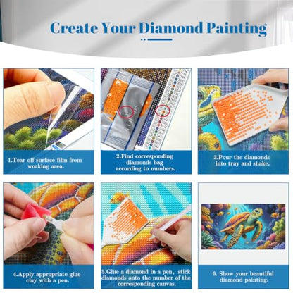 YOYA Large Diamond Art Kits for Adults, Sea Turtle 5D Diamond Painting - color: Sea Turtle 505
