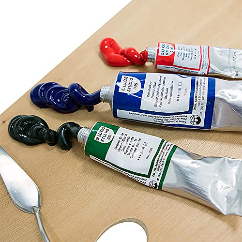 Lukas Studio Oil Paint - Titanium White - 200ml - Set of 2 Tubes- Excellent Lightfastness, Enhanced with Beeswax for Smooth, Buttery Texture, Consistent Hue, Ideal for Oil Artists- Fast Drying