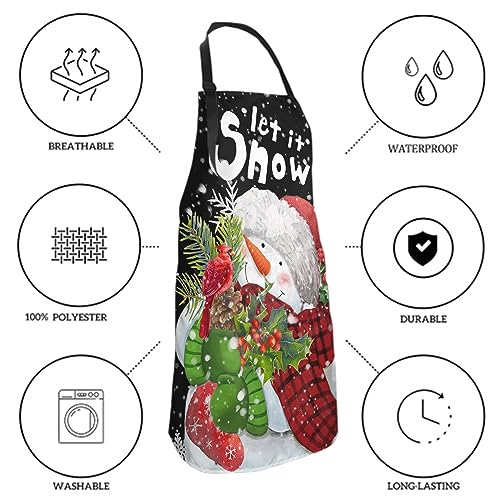 Imiss Waterproof Stain-Resistant Cooking Chef Aprons for Grill BBQ Baking 27 X 31 Inch - color: Let It Snow