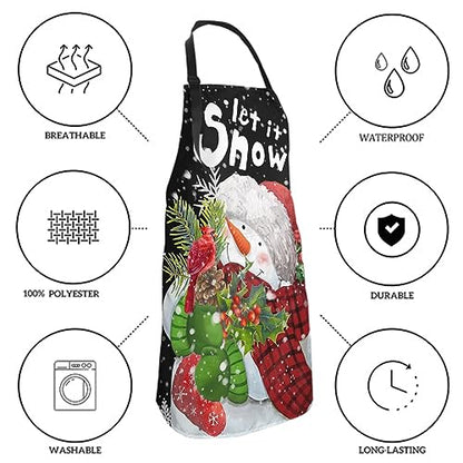 Imiss Waterproof Stain-Resistant Cooking Chef Aprons for Grill BBQ Baking 27 X 31 Inch - color: Let It Snow