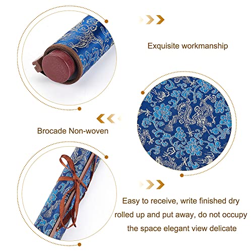 PH PandaHall 4pcs No Ink Chinese Calligraphy Set Reusable Water Writing Magic Cloth Scrolls Chinese Traditional Calligraphy Writing Brushes Pens for Beginners Professional Practice Chinese New Year