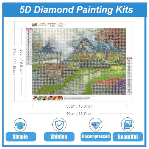 hill froeistung Landscape Scenery Diamond Art Painting Kits for Adults - color: HF-B013