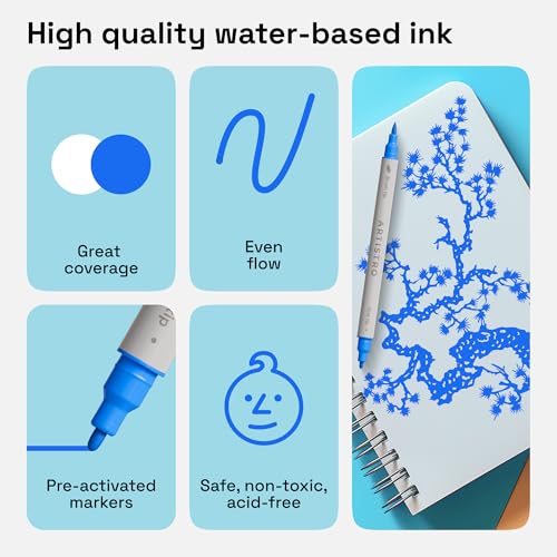 ARTISTRO Blue Dual-Tip Acrylic Paint Pens - Set of 2 - color: Blue