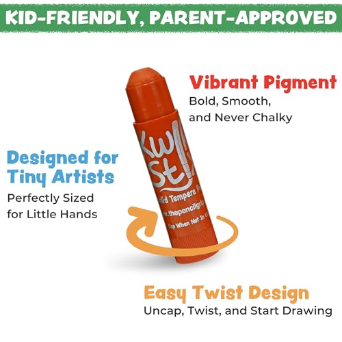 Kwik Stix Solid Tempera Paint Sticks, 144 Classic Colors, Washable Paint Sticks for Kids, Quick Drying, Non-Toxic, Allergen Free, Class Pack, Ideal for Kids and Toddlers