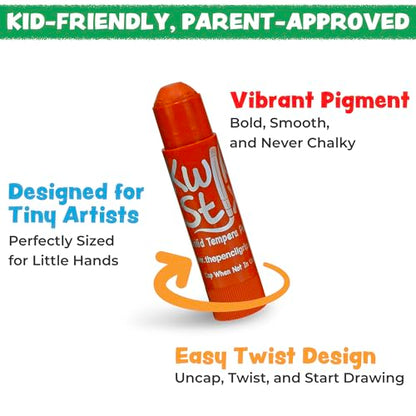 Kwik Stix Solid Tempera Paint Sticks, 144 Classic Colors, Washable Paint Sticks for Kids, Quick Drying, Non-Toxic, Allergen Free, Class Pack, Ideal for Kids and Toddlers