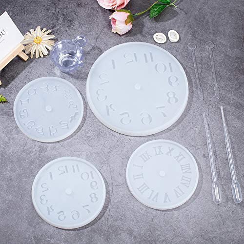 OLYCRAFT 49Pc/Set Resin Clock Molds for Epoxy Resins Casting DIY Home Decor | Silicone Molds, Casting Mold, Roman Numerals Constellation Silicone Mold, Epoxy Clock Resin Molds Kit, DIY Jewelry Making